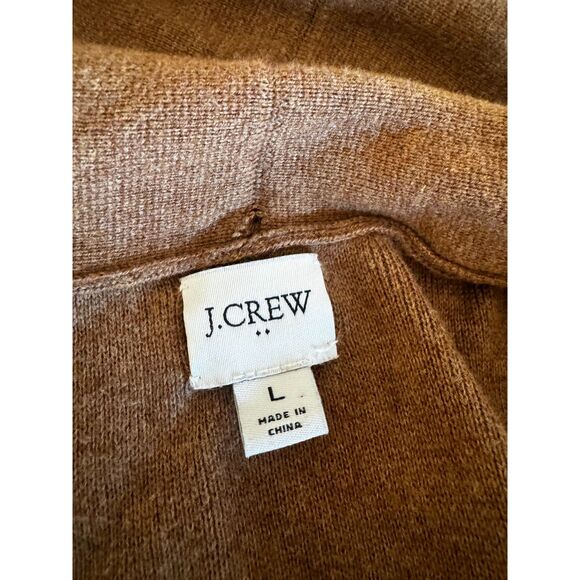 Gorgeous J Crew knit blazer/cardigan caramel color size large - Picture 6 of 8